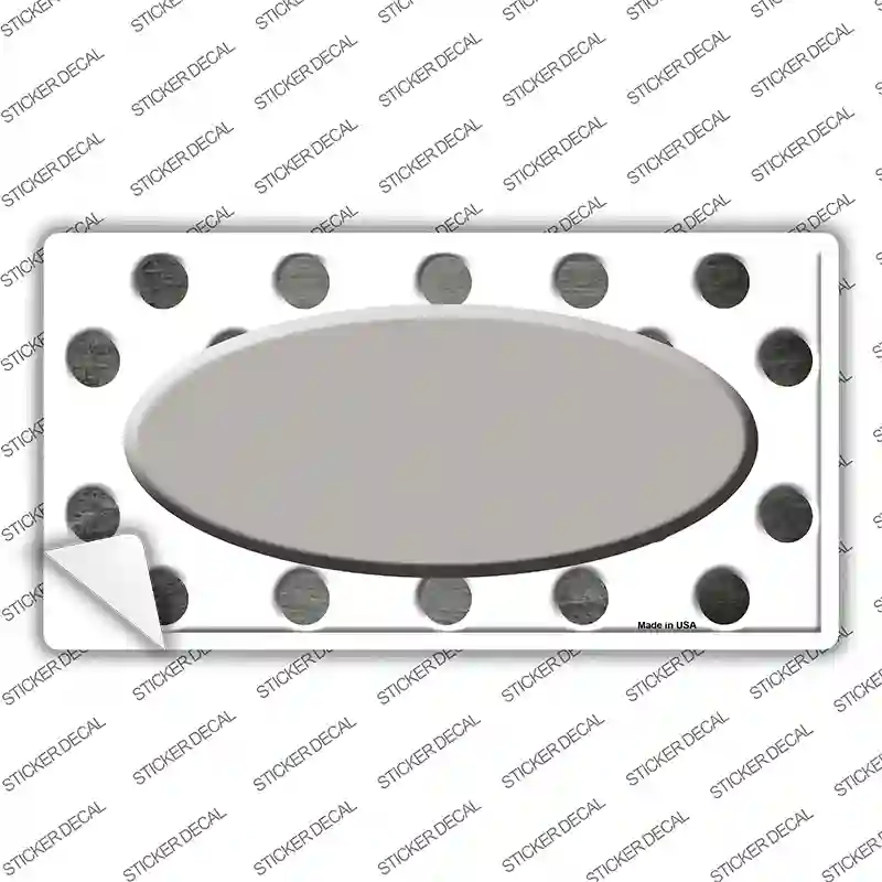 Gray White Dots Oval Oil Rubbed Novelty Sticker Decal