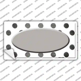 Gray White Dots Oval Oil Rubbed Novelty Sticker Decal