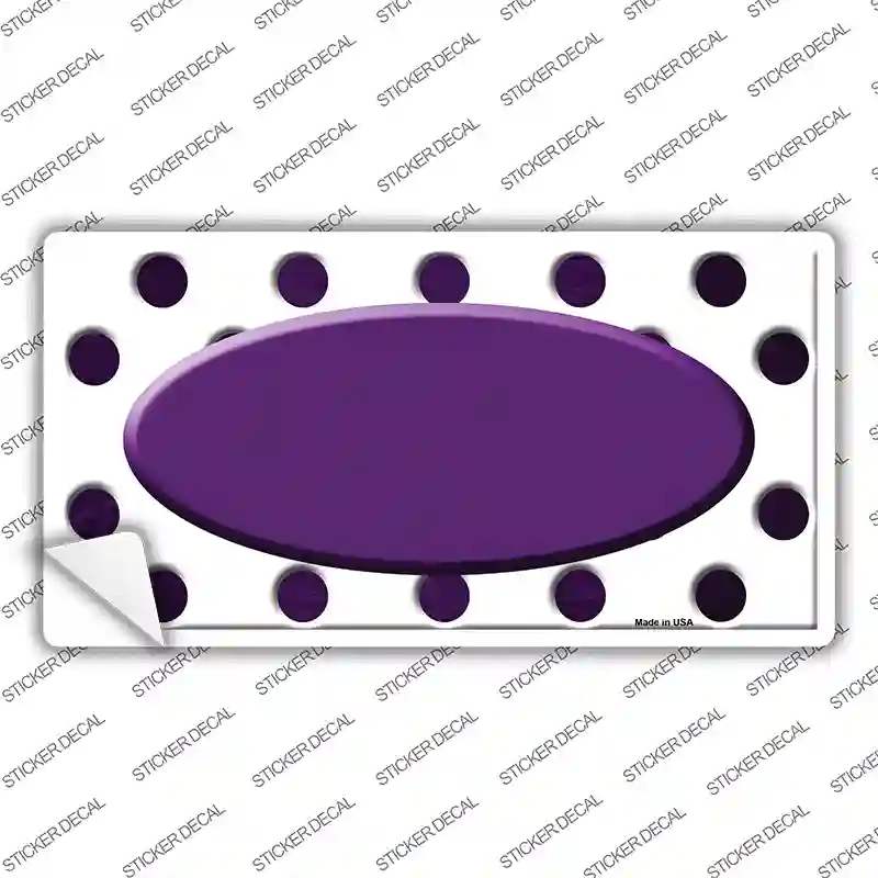 Purple White Dots Oval Oil Rubbed Novelty Sticker Decal