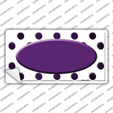 Purple White Dots Oval Oil Rubbed Novelty Sticker Decal