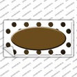 Brown White Dots Oval Oil Rubbed Novelty Sticker Decal