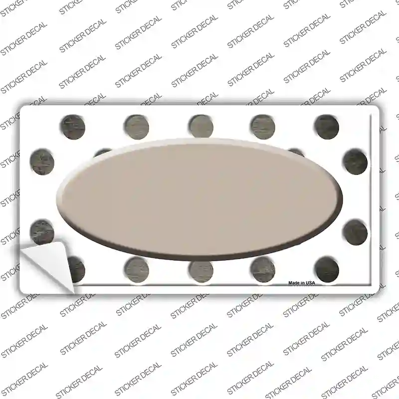 Tan White Dots Oval Oil Rubbed Novelty Sticker Decal