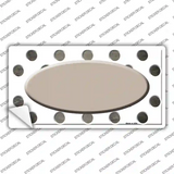 Tan White Dots Oval Oil Rubbed Novelty Sticker Decal