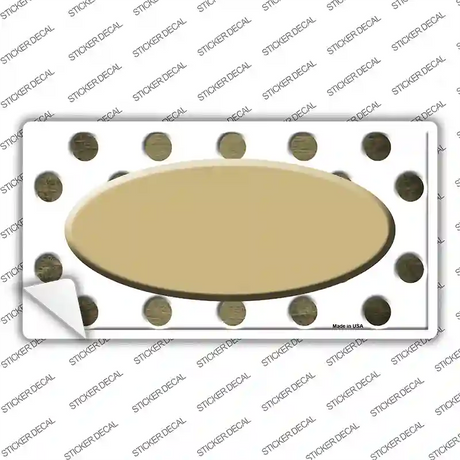 Gold White Dots Oval Oil Rubbed Novelty Sticker Decal