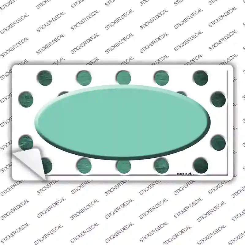 Mint White Dots Oval Oil Rubbed Novelty Sticker Decal
