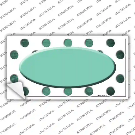 Mint White Dots Oval Oil Rubbed Novelty Sticker Decal