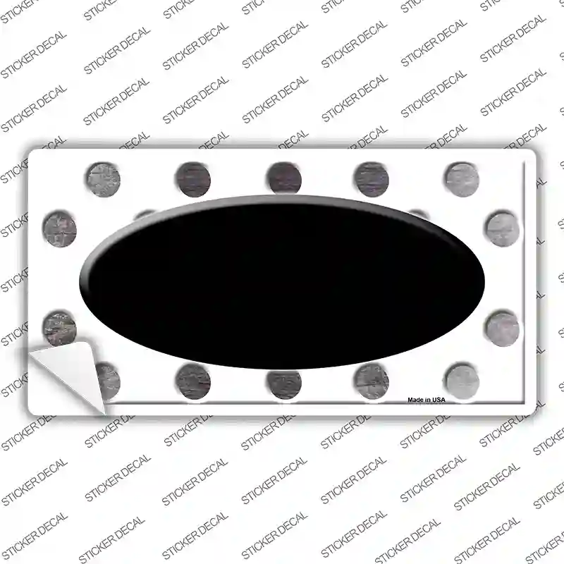 Black White Dots Oval Oil Rubbed Novelty Sticker Decal