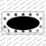 Black White Dots Oval Oil Rubbed Novelty Sticker Decal