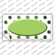 Lime Green White Dots Oval Oil Rubbed Novelty Sticker Decal