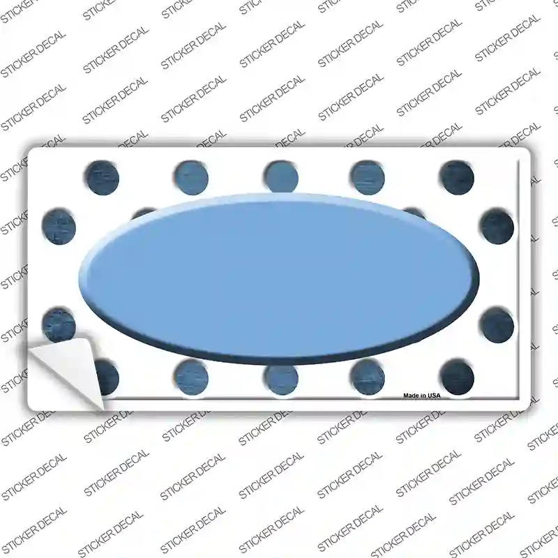 Light Blue White Dots Oval Oil Rubbed Novelty Sticker Decal
