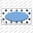 Light Blue White Dots Oval Oil Rubbed Novelty Sticker Decal