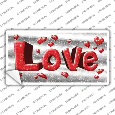 Love With Hearts Novelty Sticker Decal