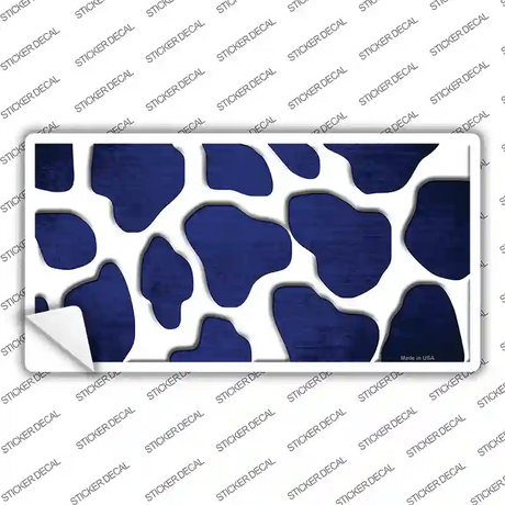 Blue White Giraffe Oil Rubbed Novelty Sticker Decal