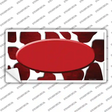 Red White Oval Giraffe Oil Rubbed Novelty Sticker Decal