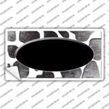 Black White Oval Giraffe Oil Rubbed Novelty Sticker Decal