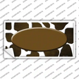 Brown White Oval Giraffe Oil Rubbed Novelty Sticker Decal