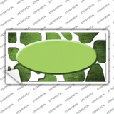 Lime Green White Oval Giraffe Oil Rubbed Novelty Sticker Decal