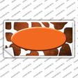 Orange White Oval Giraffe Oil Rubbed Novelty Sticker Decal