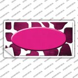 Pink White Oval Giraffe Oil Rubbed Novelty Sticker Decal