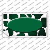 Green White Oval Giraffe Oil Rubbed Novelty Sticker Decal