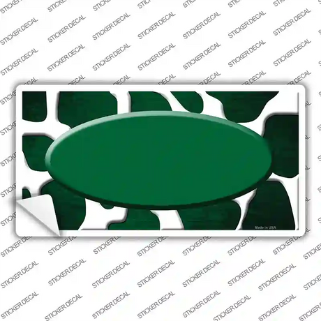 Green White Oval Giraffe Oil Rubbed Novelty Sticker Decal
