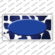 Blue White Oval Giraffe Oil Rubbed Novelty Sticker Decal