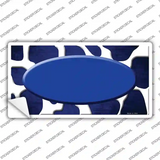 Blue White Oval Giraffe Oil Rubbed Novelty Sticker Decal