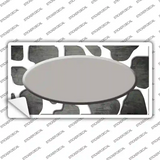 Gray White Oval Giraffe Oil Rubbed Novelty Sticker Decal
