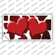 Red White Hearts Giraffe Oil Rubbed Novelty Sticker Decal