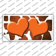 Orange White Hearts Giraffe Oil Rubbed Novelty Sticker Decal