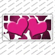 Pink White Hearts Giraffe Oil Rubbed Novelty Sticker Decal