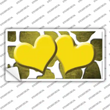 Yellow White Hearts Giraffe Oil Rubbed Novelty Sticker Decal