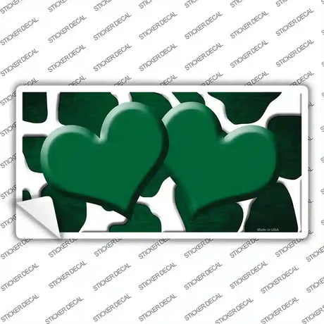 Green White Hearts Giraffe Oil Rubbed Novelty Sticker Decal