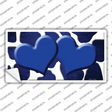 Blue White Hearts Giraffe Oil Rubbed Novelty Sticker Decal