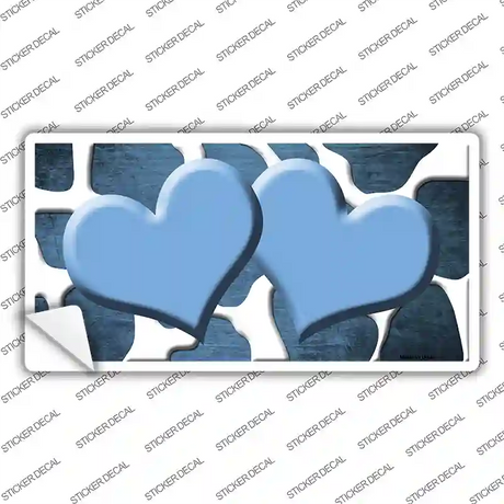 Light Blue White Hearts Giraffe Oil Rubbed Novelty Sticker Decal