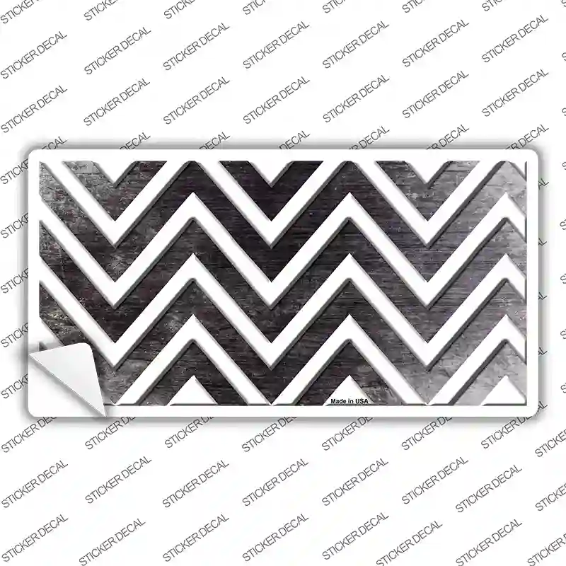 Black White Chevron Oil Rubbed Novelty Sticker Decal