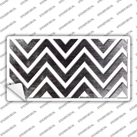 Black White Chevron Oil Rubbed Novelty Sticker Decal