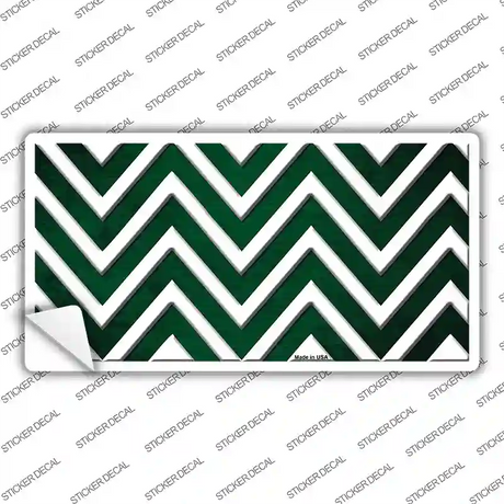 Green White Chevron Oil Rubbed Novelty Sticker Decal