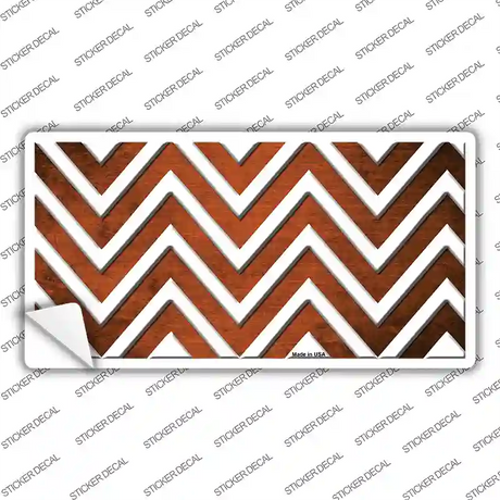 Orange White Chevron Oil Rubbed Novelty Sticker Decal