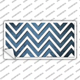 Light Blue White Chevron Oil Rubbed Novelty Sticker Decal