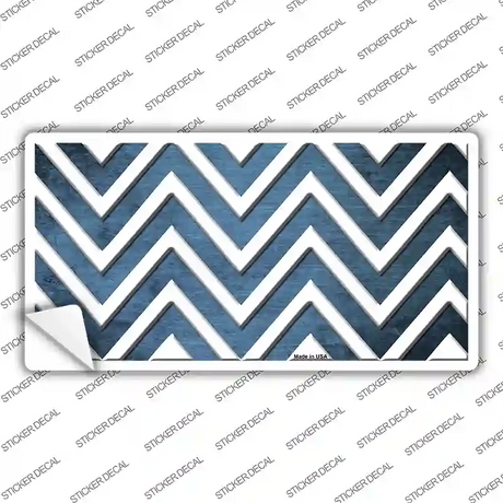 Light Blue White Chevron Oil Rubbed Novelty Sticker Decal