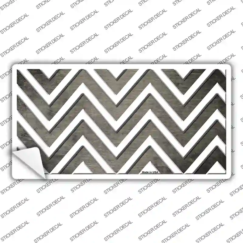 Tan White Chevron Oil Rubbed Novelty Sticker Decal