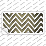 Gold White Chevron Oil Rubbed Novelty Sticker Decal