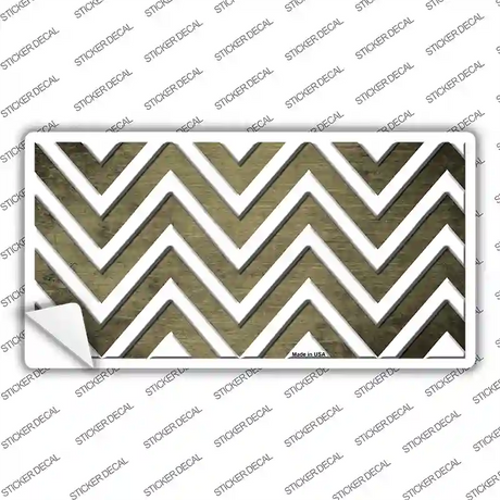 Gold White Chevron Oil Rubbed Novelty Sticker Decal