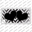 Black White Hearts Chevron Oil Rubbed Novelty Sticker Decal