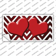 Red White Hearts Chevron Oil Rubbed Novelty Sticker Decal