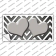 Gray White Hearts Chevron Oil Rubbed Novelty Sticker Decal