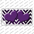 Purple White Hearts Chevron Oil Rubbed Novelty Sticker Decal