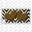 Brown White Hearts Chevron Oil Rubbed Novelty Sticker Decal
