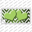 Lime Green White Hearts Chevron Oil Rubbed Novelty Sticker Decal